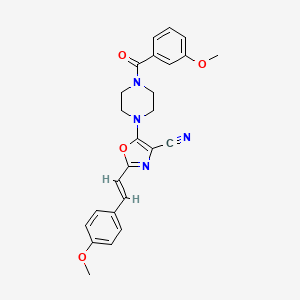 5-[4-(3-methoxybenzoyl)piperazin-1-yl]-2-[(E)-2-(4-methoxyphenyl)ethenyl]-1,3-oxazole-4-carbonitrile