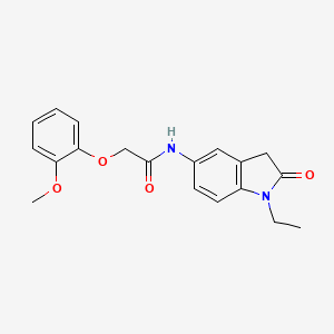 molecular formula C19H20N2O4 B2614463 N-(1-乙基-2-氧代吲哚啉-5-基)-2-(2-甲氧基苯氧基)乙酰胺 CAS No. 921813-31-2