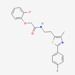 molecular formula C20H18F2N2O2S B2614465 2-(2-fluorophenoxy)-N-{2-[2-(4-fluorophenyl)-4-methyl-1,3-thiazol-5-yl]ethyl}acetamide CAS No. 923685-05-6