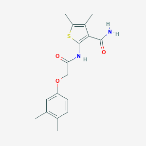 molecular formula C17H20N2O3S B261447 2-{[(3,4-Dimethylphenoxy)acetyl]amino}-4,5-dimethyl-3-thiophenecarboxamide 