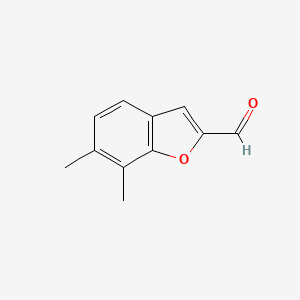 molecular formula C11H10O2 B2614476 2-Benzofurancarboxaldehyde, 6,7-dimethyl- CAS No. 289892-04-2
