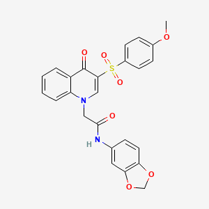 N-(2H-1,3-benzodioxol-5-yl)-2-[3-(4-methoxybenzenesulfonyl)-4-oxo-1,4-dihydroquinolin-1-yl]acetamide