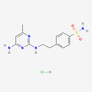 molecular formula C13H18ClN5O2S B2614485 盐酸4-(2-((4-氨基-6-甲基嘧啶-2-基)氨基)乙基)苯磺酰胺 CAS No. 2034540-05-9