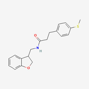 molecular formula C19H21NO2S B2614487 N-[(2,3-dihydro-1-benzofuran-3-yl)methyl]-3-[4-(methylsulfanyl)phenyl]propanamide CAS No. 2097891-20-6