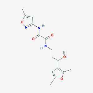 molecular formula C15H19N3O5 B2614504 N1-(3-(2,5-二甲基呋喃-3-基)-3-羟基丙基)-N2-(5-甲基异噁唑-3-基)草酰胺 CAS No. 1421494-54-3