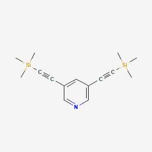 molecular formula C15H21NSi2 B2614506 3,5-Bis(2-(trimethylsilyl)ethynyl)pyridine CAS No. 267244-88-2