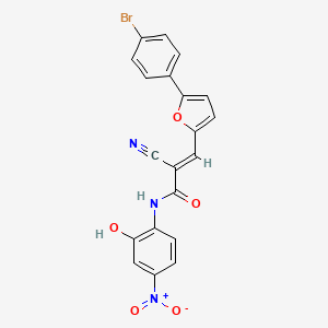 (E)-3-[5-(4-bromophenyl)furan-2-yl]-2-cyano-N-(2-hydroxy-4-nitrophenyl)prop-2-enamide