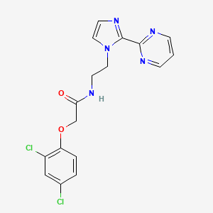2-(2,4-dichlorophenoxy)-N-(2-(2-(pyrimidin-2-yl)-1H-imidazol-1-yl)ethyl)acetamide