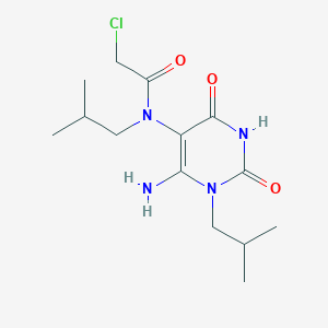 molecular formula C14H23ClN4O3 B2614526 N-[6-amino-1-(2-methylpropyl)-2,4-dioxo-1,2,3,4-tetrahydropyrimidin-5-yl]-2-chloro-N-(2-methylpropyl)acetamide CAS No. 565180-48-5