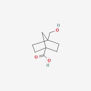 molecular formula C9H14O3 B2614543 4-(Hydroxymethyl)norbornane-1-carboxylic acid CAS No. 1551365-19-5