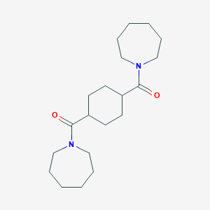molecular formula C20H34N2O2 B261455 1-{[4-(1-Azepanylcarbonyl)cyclohexyl]carbonyl}azepane 