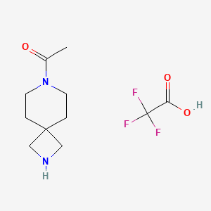 molecular formula C11H17F3N2O3 B2614565 1-{2,7-Diazaspiro[3.5]nonan-7-yl}ethan-1-one trifluoroacetic acid CAS No. 2138080-67-6