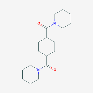 molecular formula C18H30N2O2 B261457 1-{[4-(1-Piperidinylcarbonyl)cyclohexyl]carbonyl}piperidine 