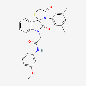 molecular formula C27H25N3O4S B2614570 2-(3'-(3,5-二甲苯基)-2,4'-二氧代螺[吲哚啉-3,2'-噻唑烷]-1-基)-N-(3-甲氧基苯基)乙酰胺 CAS No. 894564-72-8