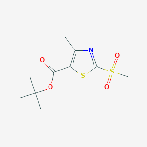 molecular formula C10H15NO4S2 B2614575 Tert-butyl 2-methanesulfonyl-4-methyl-1,3-thiazole-5-carboxylate CAS No. 2044872-56-0