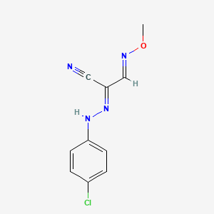 molecular formula C10H9ClN4O B2614579 (Z,2E)-N-(4-chlorophenyl)-2-(methoxyimino)ethanecarbohydrazonoyl cyanide CAS No. 551921-77-8