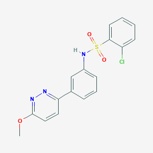 molecular formula C17H14ClN3O3S B2614583 2-chloro-N-[3-(6-methoxypyridazin-3-yl)phenyl]benzenesulfonamide CAS No. 895805-03-5