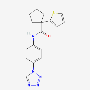 molecular formula C17H17N5OS B2614584 N-(4-(1H-tetrazol-1-yl)phenyl)-1-(thiophen-2-yl)cyclopentanecarboxamide CAS No. 1203175-37-4