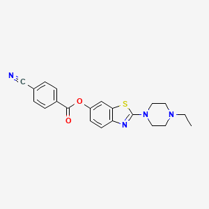 2-(4-Ethylpiperazin-1-yl)benzo[d]thiazol-6-yl 4-cyanobenzoate