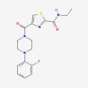 molecular formula C17H19FN4O2S B2614594 N-ethyl-4-(4-(2-fluorophenyl)piperazine-1-carbonyl)thiazole-2-carboxamide CAS No. 1251595-00-2