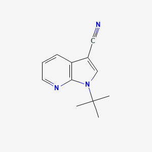 molecular formula C12H13N3 B2614598 1H-Pyrrolo[2,3-b]pyridine-3-carbonitrile, 1-(1,1-dimethylethyl)- CAS No. 269726-50-3