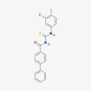 molecular formula C21H17FN2OS B261460 N-[(3-fluoro-4-methylphenyl)carbamothioyl]biphenyl-4-carboxamide 