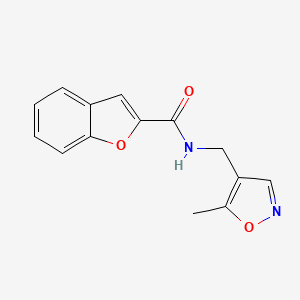 molecular formula C14H12N2O3 B2614606 N-((5-methylisoxazol-4-yl)methyl)benzofuran-2-carboxamide CAS No. 2034262-15-0