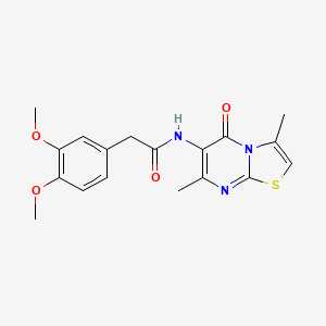 molecular formula C18H19N3O4S B2614611 2-(3,4-二甲氧基苯基)-N-(3,7-二甲基-5-氧代-5H-噻唑并[3,2-a]嘧啶-6-基)乙酰胺 CAS No. 946358-30-1