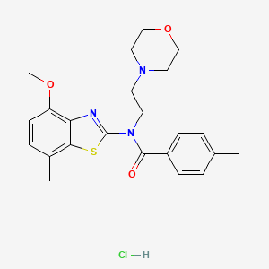 N-(4-methoxy-7-methylbenzo[d]thiazol-2-yl)-4-methyl-N-(2-morpholinoethyl)benzamide hydrochloride