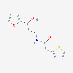 molecular formula C13H15NO3S B2614623 N-(3-(furan-2-yl)-3-hydroxypropyl)-2-(thiophen-2-yl)acetamide CAS No. 1421480-67-2