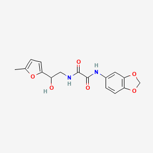 molecular formula C16H16N2O6 B2614631 N1-(benzo[d][1,3]dioxol-5-yl)-N2-(2-hydroxy-2-(5-methylfuran-2-yl)ethyl)oxalamide CAS No. 1226439-85-5