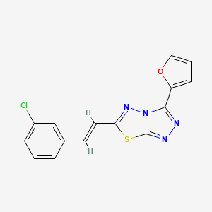 molecular formula C15H9ClN4OS B2614656 (E)-6-(3-chlorostyryl)-3-(furan-2-yl)-[1,2,4]triazolo[3,4-b][1,3,4]thiadiazole CAS No. 890598-17-1