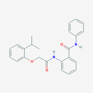 molecular formula C24H24N2O3 B261466 2-{[(2-isopropylphenoxy)acetyl]amino}-N-phenylbenzamide 
