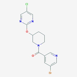 molecular formula C15H14BrClN4O2 B2614679 (5-溴吡啶-3-基)(3-((5-氯嘧啶-2-基)氧基)哌啶-1-基)甲酮 CAS No. 2034397-88-9