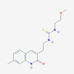 1-(2-Methoxyethyl)-3-(2-(7-methyl-2-oxo-1,2-dihydroquinolin-3-yl)ethyl)thiourea