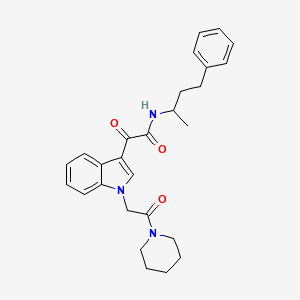 molecular formula C27H31N3O3 B2614690 2-oxo-2-[1-(2-oxo-2-piperidin-1-ylethyl)indol-3-yl]-N-(4-phenylbutan-2-yl)acetamide CAS No. 872861-42-2
