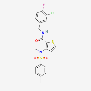 N-(3-chloro-4-fluorobenzyl)-3-{methyl[(4-methylphenyl)sulfonyl]amino}thiophene-2-carboxamide