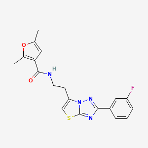 N-(2-(2-(3-fluorophenyl)thiazolo[3,2-b][1,2,4]triazol-6-yl)ethyl)-2,5-dimethylfuran-3-carboxamide