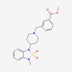 molecular formula C21H25N3O4S B2614699 methyl 3-((4-(3-methyl-2,2-dioxidobenzo[c][1,2,5]thiadiazol-1(3H)-yl)piperidin-1-yl)methyl)benzoate CAS No. 2034510-81-9