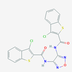 molecular formula C20H10Cl2N4O3S2 B261471 N,N'-1,2,5-oxadiazole-3,4-diylbis(3-chloro-1-benzothiophene-2-carboxamide) 