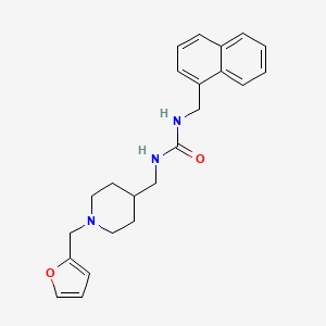 molecular formula C23H27N3O2 B2614724 1-((1-(呋喃-2-基甲基)哌啶-4-基)甲基)-3-(萘-1-基甲基)脲 CAS No. 1207054-91-8