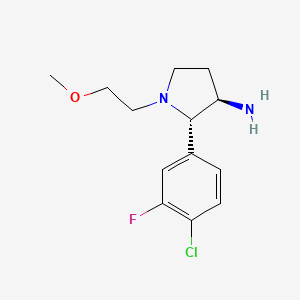molecular formula C13H18ClFN2O B2614737 (2S,3R)-2-(4-Chloro-3-fluorophenyl)-1-(2-methoxyethyl)pyrrolidin-3-amine CAS No. 2219419-28-8