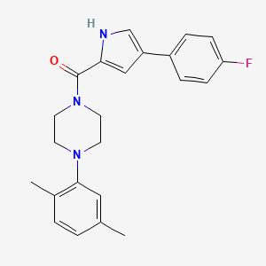molecular formula C23H24FN3O B2614746 （4-(2,5-二甲苯基)哌嗪-1-基)(4-(4-氟苯基)-1H-吡咯-2-基)甲酮 CAS No. 1219903-87-3