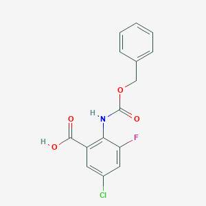 molecular formula C15H11ClFNO4 B2614753 5-Chloro-3-fluoro-2-(phenylmethoxycarbonylamino)benzoic acid CAS No. 2287302-27-4