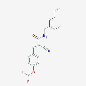 molecular formula C19H24F2N2O2 B2614756 2-氰基-3-[4-(二氟甲氧基)苯基]-N-(2-乙基己基)丙-2-烯酰胺 CAS No. 328031-34-1
