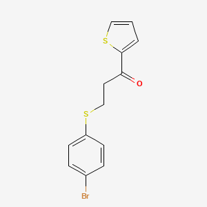 molecular formula C13H11BrOS2 B2614767 3-[(4-溴苯基)硫代]-1-(2-噻吩基)-1-丙酮 CAS No. 477859-21-5