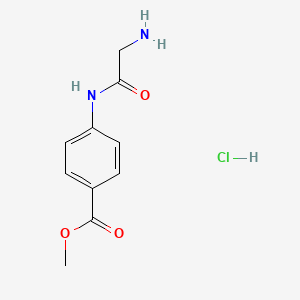 molecular formula C10H13ClN2O3 B2614772 Methyl 4-(2-aminoacetamido)benzoate hydrochloride CAS No. 1209619-38-4; 153720-00-4
