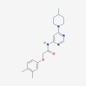 molecular formula C20H26N4O2 B2614788 2-(3,4-二甲基苯氧基)-N-(6-(4-甲基哌啶-1-基)嘧啶-4-基)乙酰胺 CAS No. 1396870-69-1