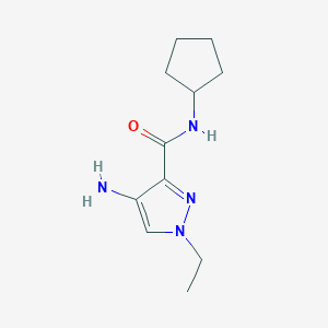 molecular formula C11H18N4O B2614792 4-氨基-N-环戊基-1-乙基-1H-吡唑-3-羧酰胺 CAS No. 895930-41-3