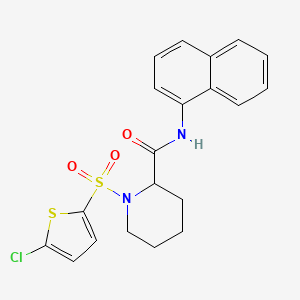 molecular formula C20H19ClN2O3S2 B2614795 1-((5-chlorothiophen-2-yl)sulfonyl)-N-(naphthalen-1-yl)piperidine-2-carboxamide CAS No. 1049865-80-6